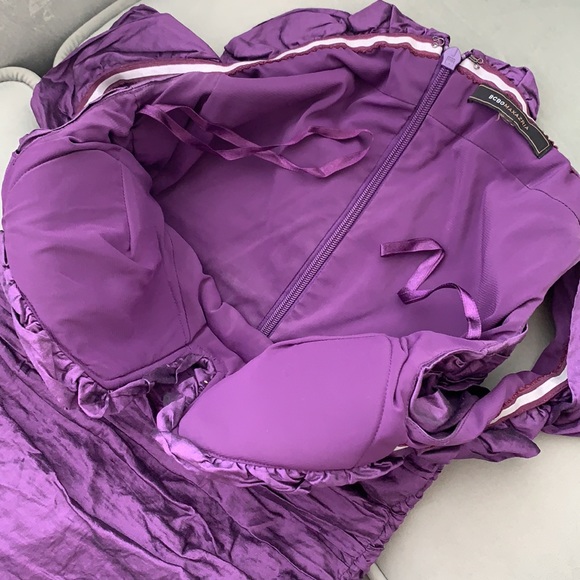 🤩🔥BCBG Stretchy Taffeta Off-shoulder Dress-S-M - Picture 6 of 14